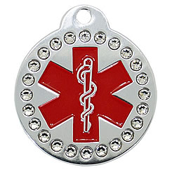 Aluminum-Swarovski-Pet-ID-Tag-Medical-Round-FulgorDesign